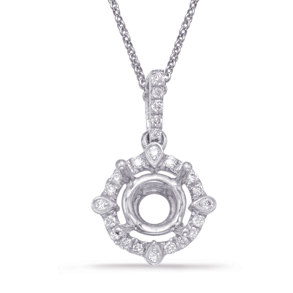 Diamond Pendant For .25ct  Round Stone - P3198-25WG