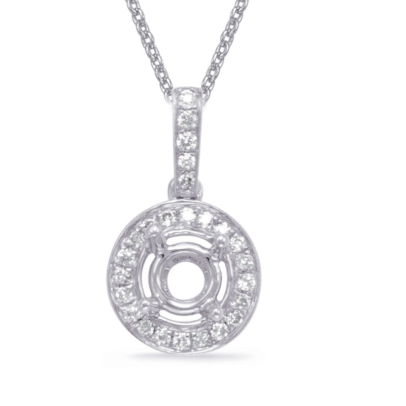 Diamond Pendant For.15ct Round Stone - P3199-.15WG