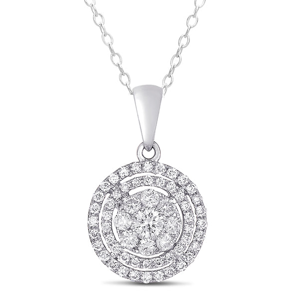 White Gold Diamond Pendant - P3206WG