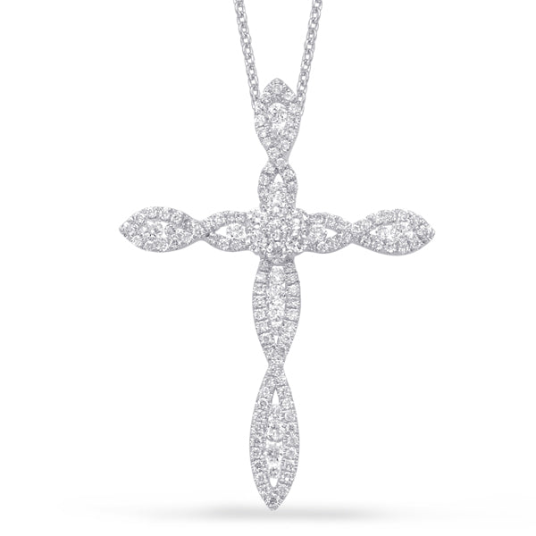 White Gold Diamond Cross - P3219WG