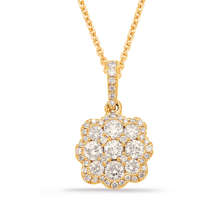 Yellow Gold Diamond Pendant - P3221YG