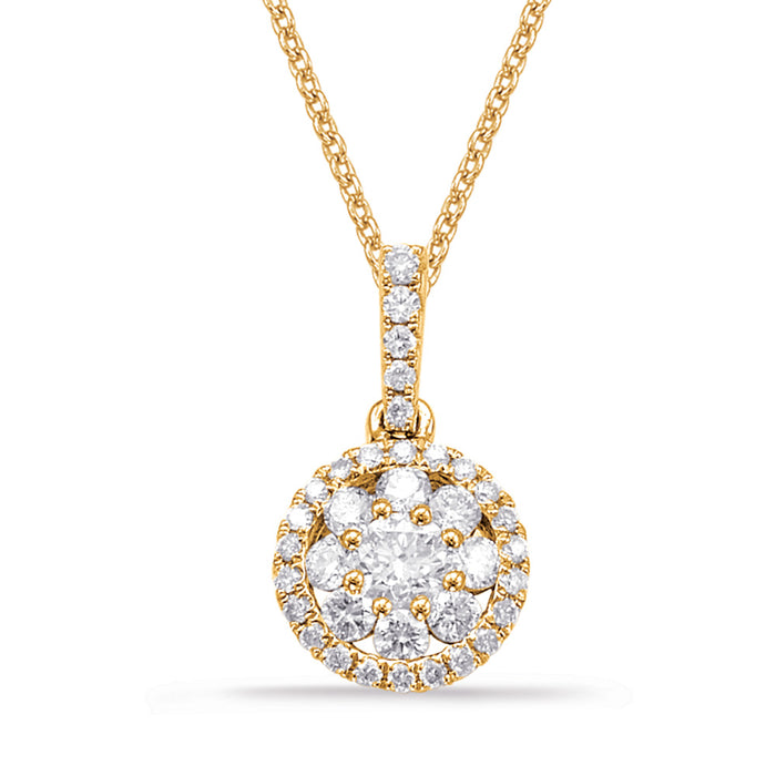 Yellow Gold Diamond Pendant - P3222YG