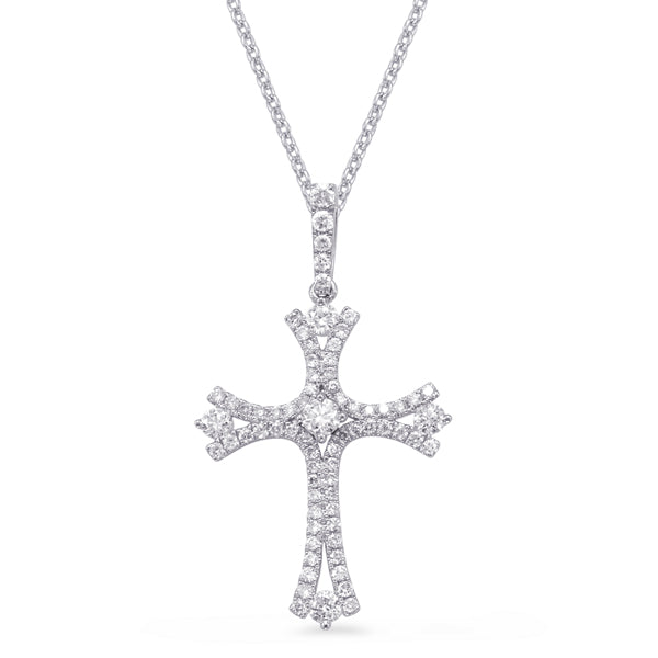 White Gold Diamond Cross Pendant - P3224WG