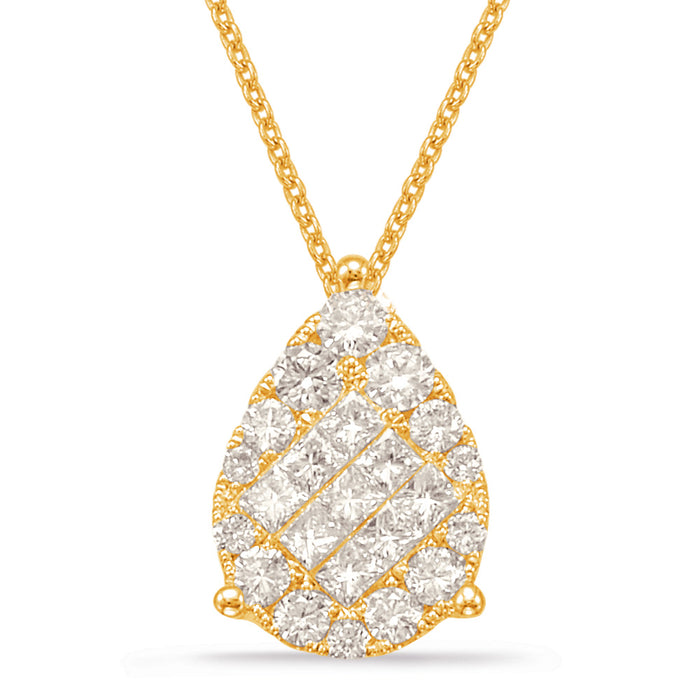 Yellow Gold Diamond Pendant - P3226YG