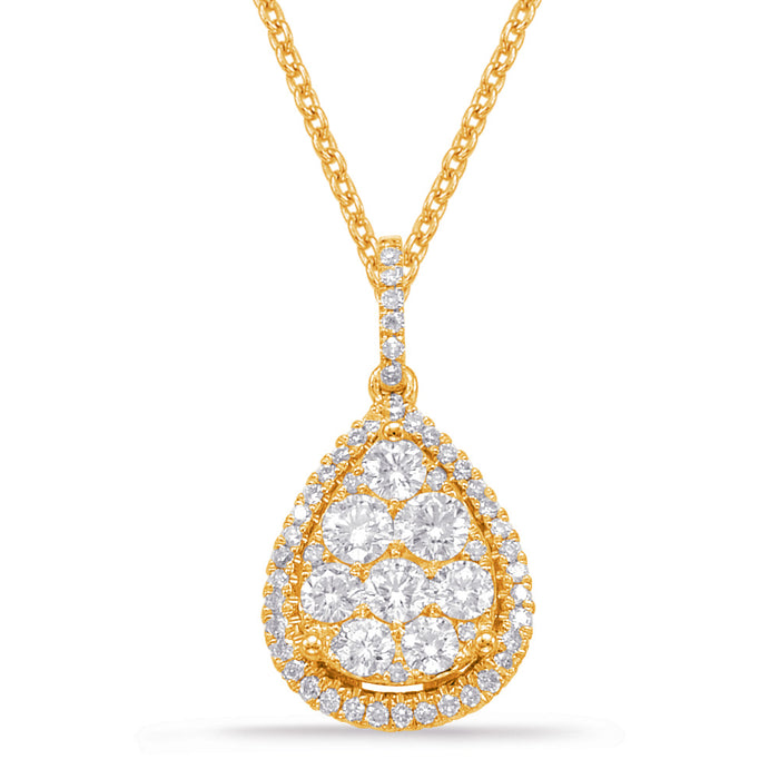 Yellow Gold Diamond Pendant - P3227YG