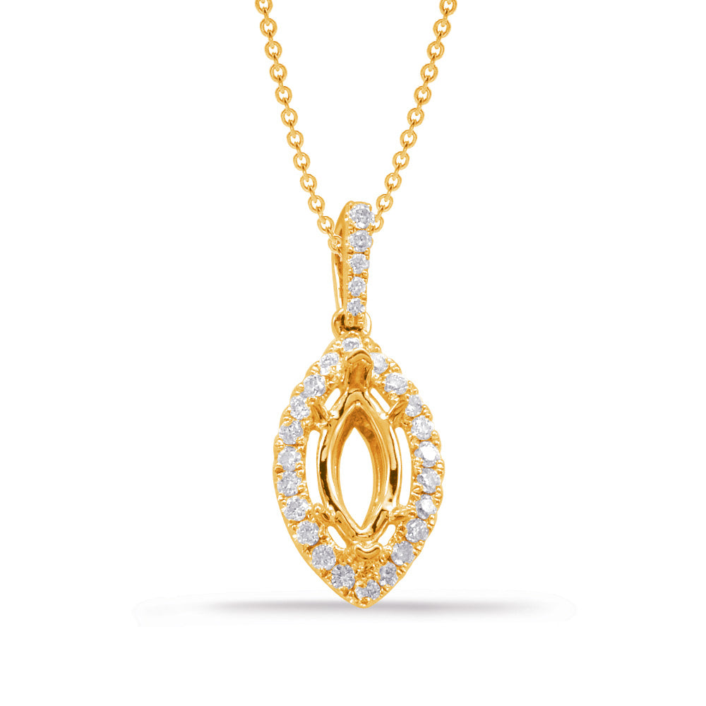 Diamond Pendant For 10x5m Marquise Cente - P3229-10X5MYG