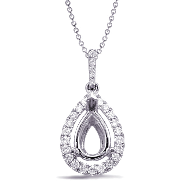 Diamond Pendant For 10x7mm Pear Cener - P3230-10X7MWG