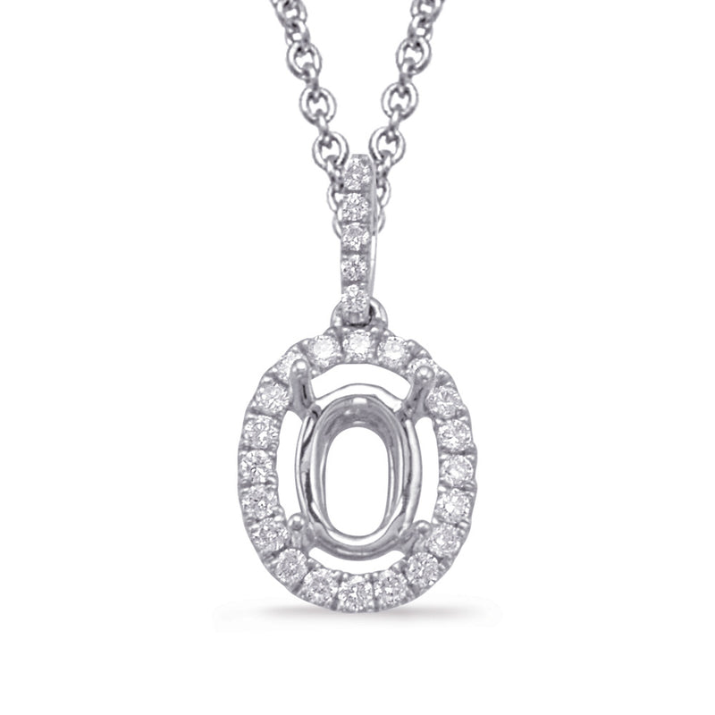 Diamond Pendant For 7x5mm Oval Center - P3231-7X5MWG