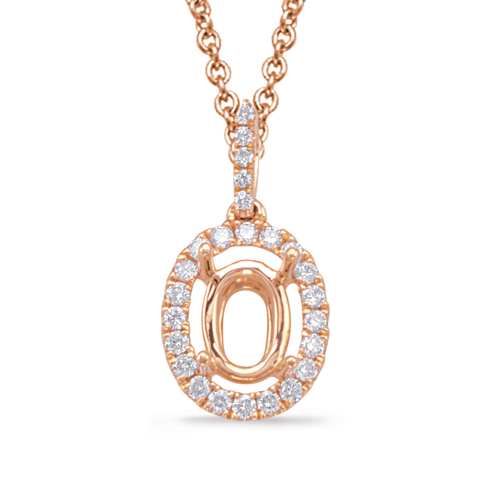 Diamond Pendant For 9x7mm Oval Center - P3231-9X7MRG