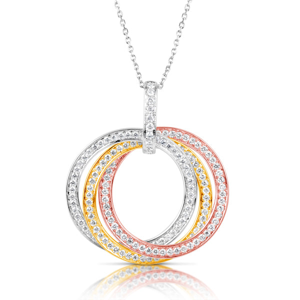 Tri Color Diamond Pendant - P3239RWY