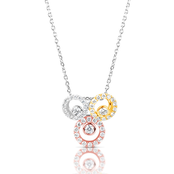 Tri Color Diamond Pendant - P3242RYW