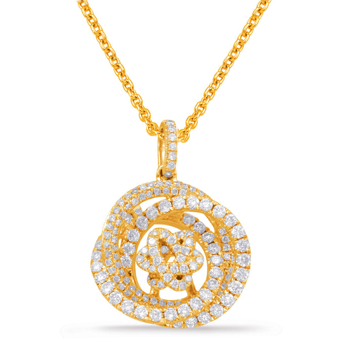 Yellow Gold Diamond Pendant - P3245YG