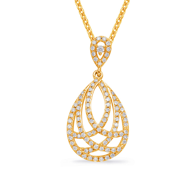 Yellow Gold Diamond Pendant - P3261YG