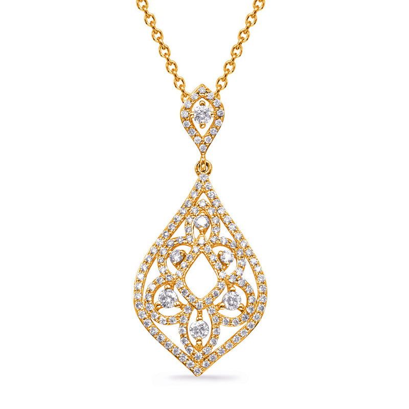 Yellow Gold Diamond Pendant - P3262YG