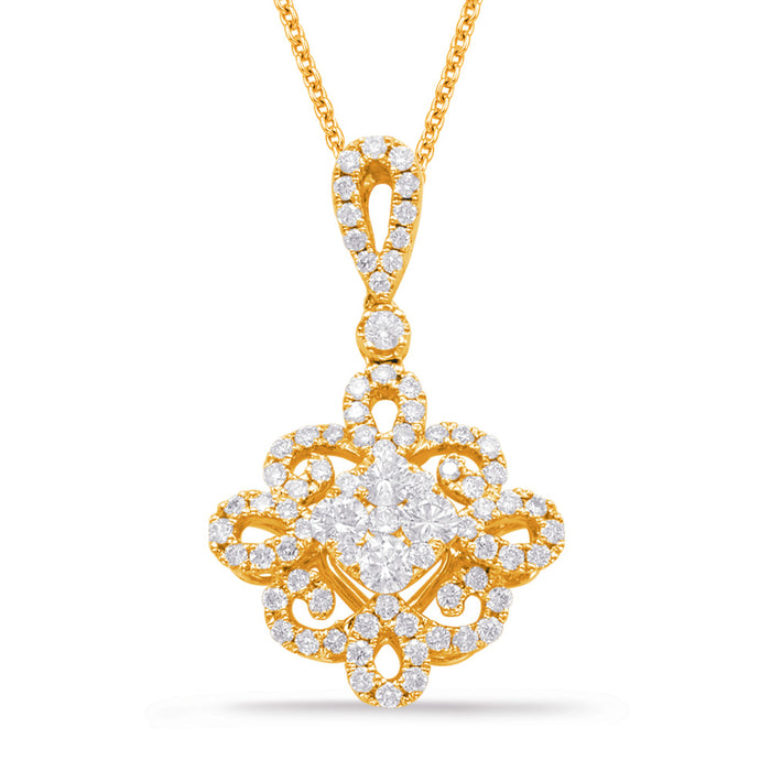 Yellow Gold Diamond Pendant - P3269YG