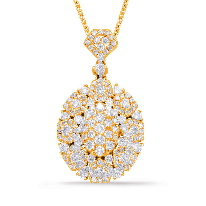 Yellow Gold Diamond Pendant - P3271YG