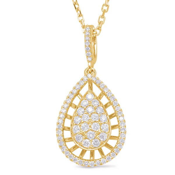 Yellow Gold Diamond Pendant - P3285YG