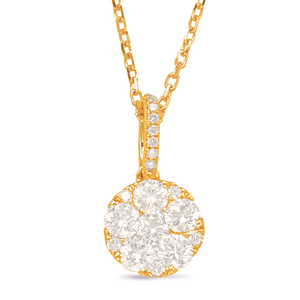 Yellow Gold Diamond Pendant - P3286YG