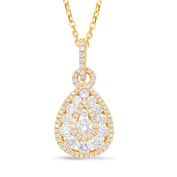 Yellow Gold Diamond Pendant - P3287YG