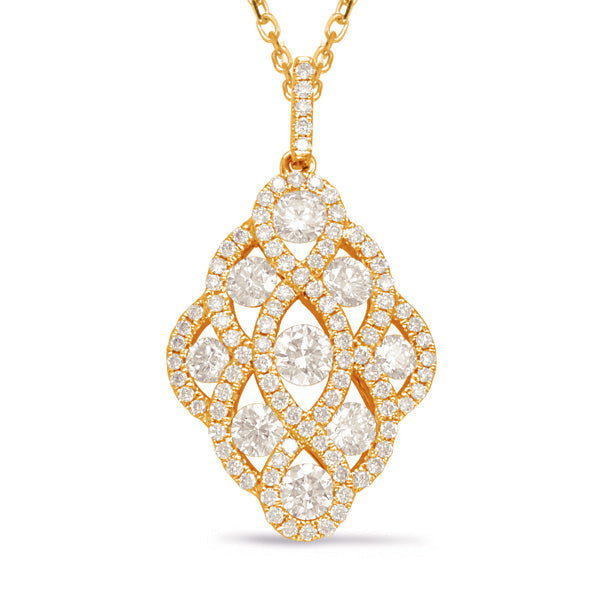 Yellow Gold Diamond Pendant - P3288YG