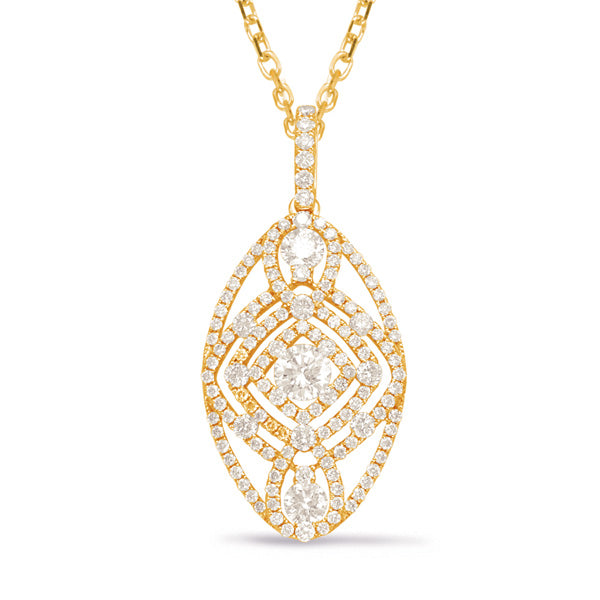 Yellow Gold Diamond Pendant - P3290YG