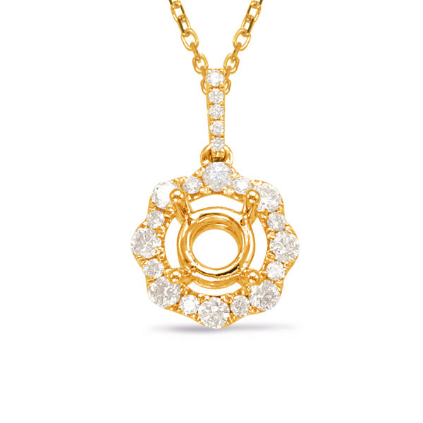 Yellow Gold Diamond Pendant For 1.5 - P3292-15YG