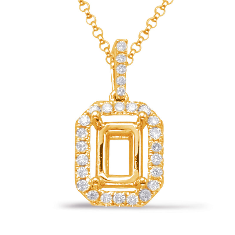 Diamond Pendant For 5x3mm Emerald Cut - P3293-5X3MYG