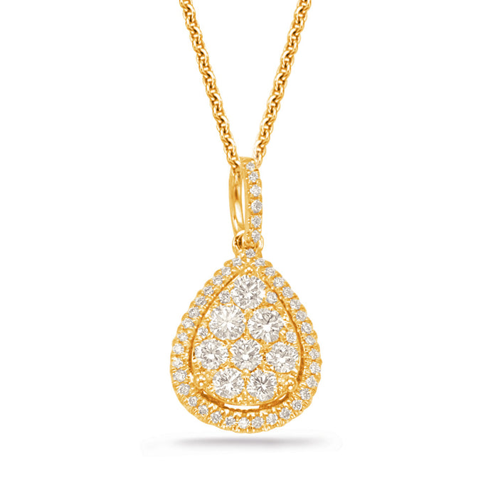 Yellow Gold Diamond Pendant - P3295YG