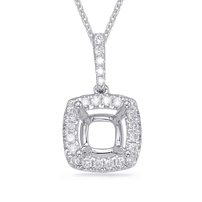 Diamond Pendant For 4.1mm Cushion - P3301-4.1MWG