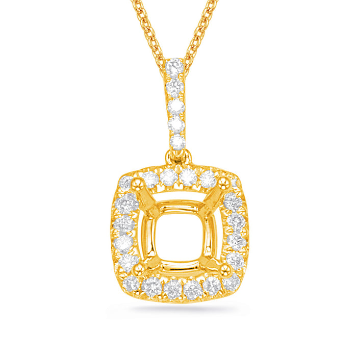 Diamond Pendant For 4.1mm Cushion - P3301-4.1MYG