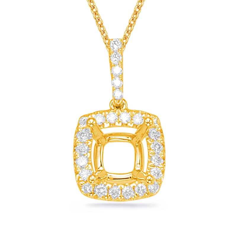 Diamond Pendant For 4.1mm Cushion - P3301-4.1MYG