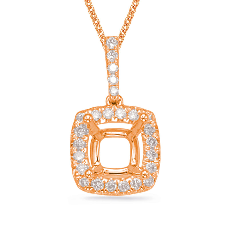 Diamond Pendant For 4.4mm Cushion - P3301-4.4MRG