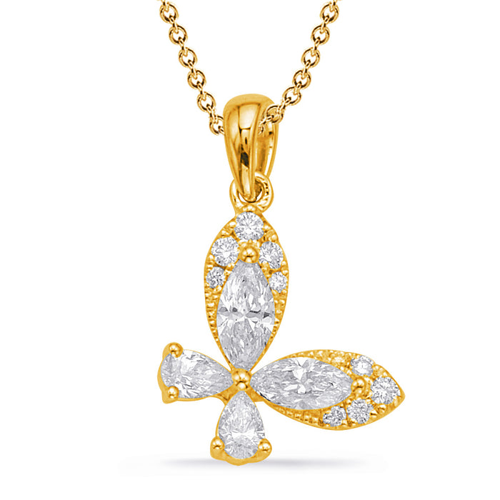 Yellow Gold Diamond Pendant - P3306YG