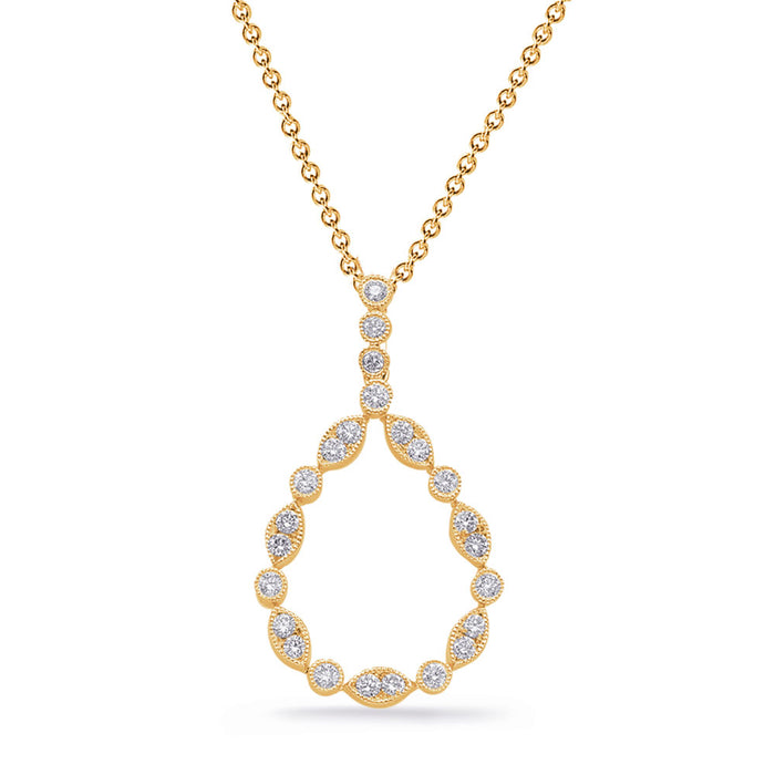 Yellow Gold Diamond Pendant - P3310YG