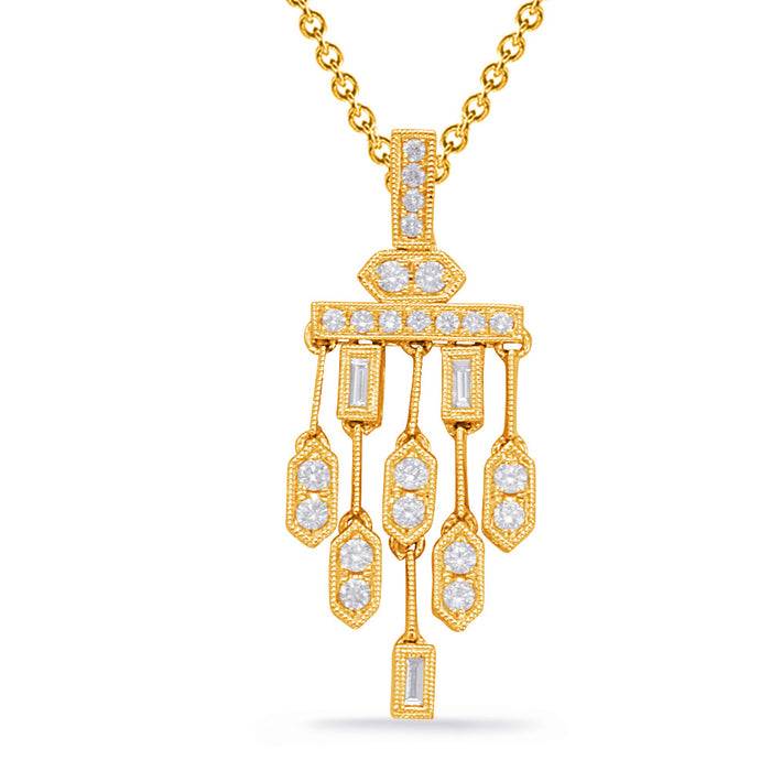 Yellow Gold Diamond Pendant - P3316YG