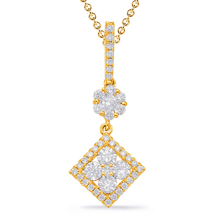 Yellow Gold Diamond Pendant - P3320YG