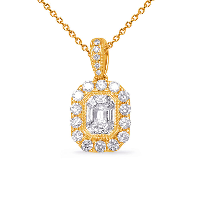 Yellow Gold Diamond Pendant - P3322YG