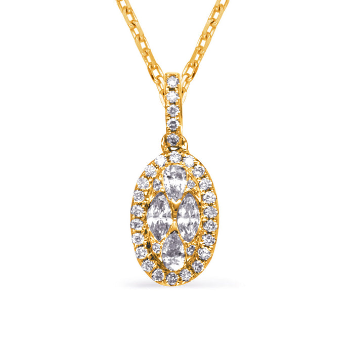 Yellow Gold Diamond Pendant - P3331YG