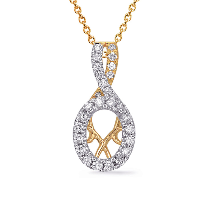 Yellow & White Gold Diamond Pendant - P3333-6X4MYW