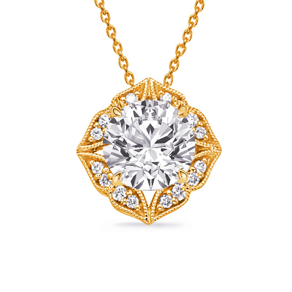 Yellow Gold Diamond Pendant - P3336-15YG