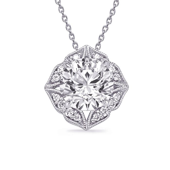 White Gold Diamond Pendant - P3336-50WG