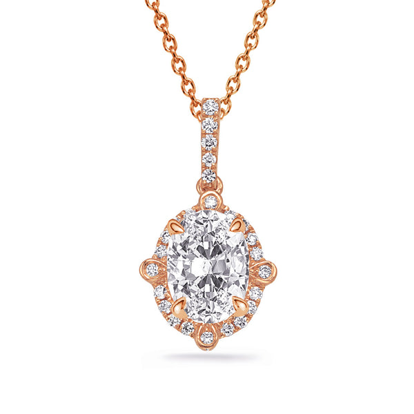 Rose Gold Diamond Pendant - P3337-6X4MOVRG