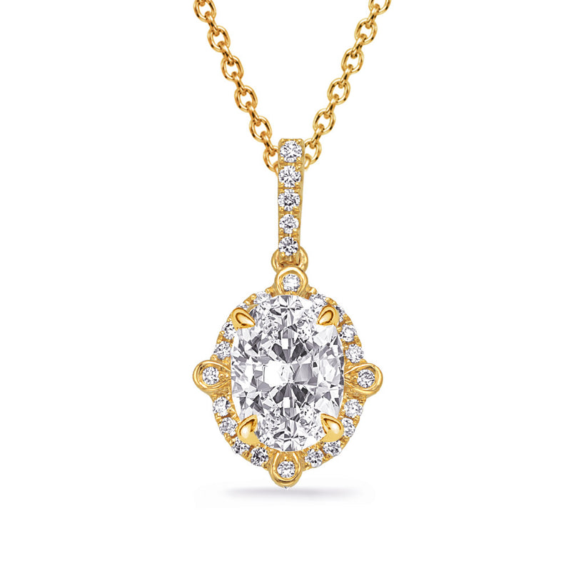 Yellow Gold Diamond Pendant - P3337-6X4MOVYG