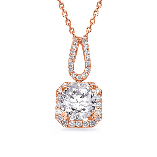 Rose Gold Diamond Pendant - P3340-1RG