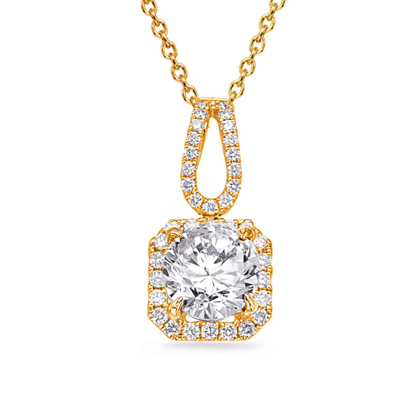 Yellow Gold Diamond Pendant - P3340-50YG
