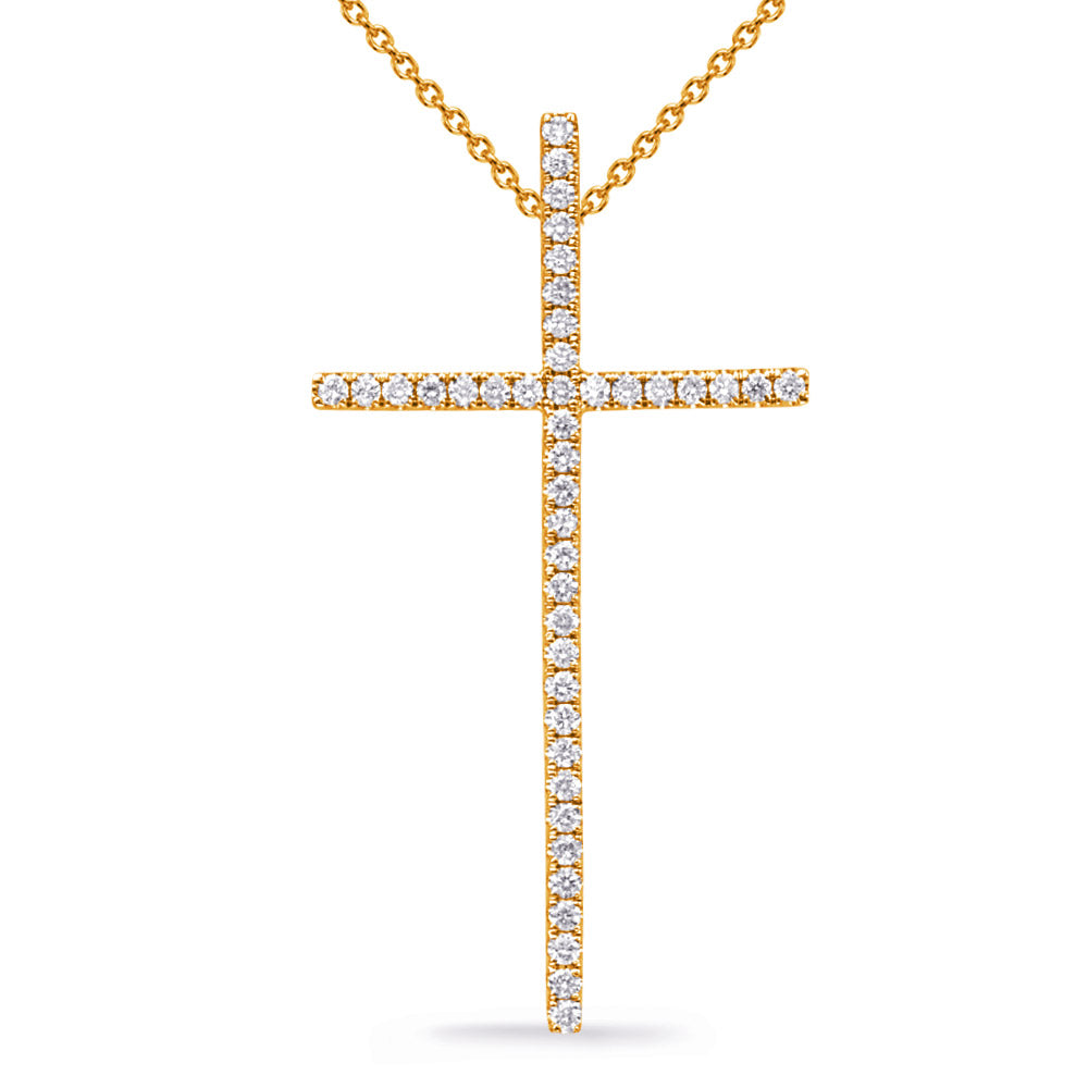 Yellow Gold Diamond Cross - P3343YG