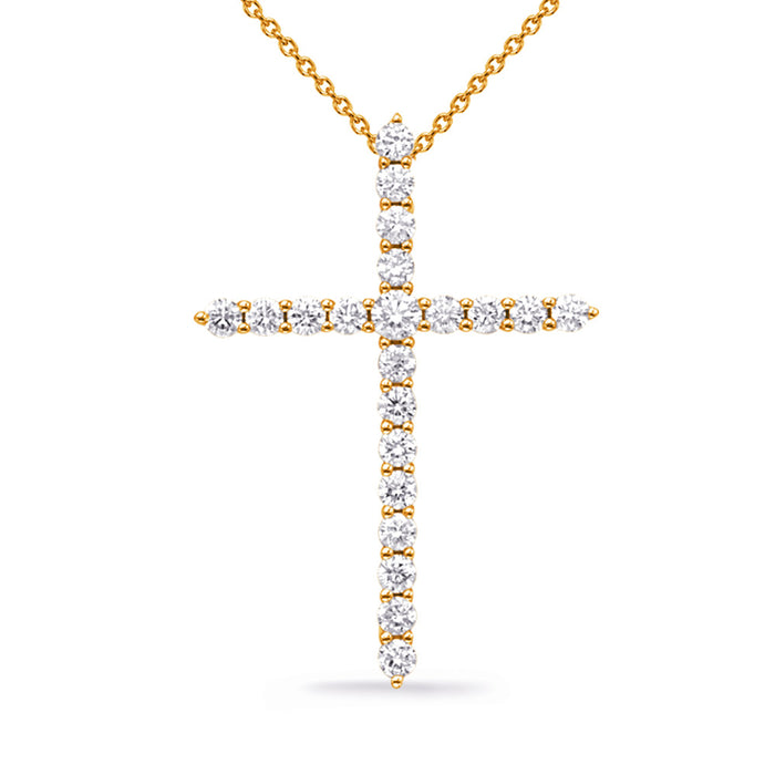 Yellow Gold Diamond Cross - P3344YG