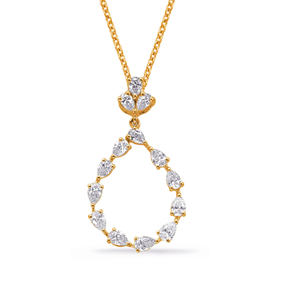 Yellow Gold Diamond Pendant - P3346YG