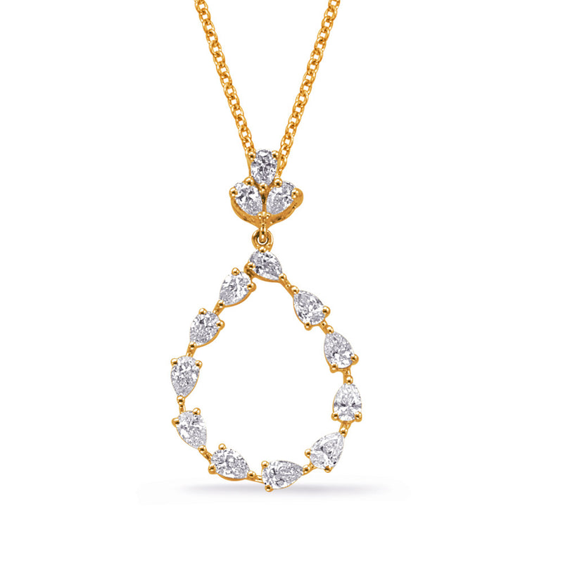 Yellow Gold Diamond Pendant - P3346YG