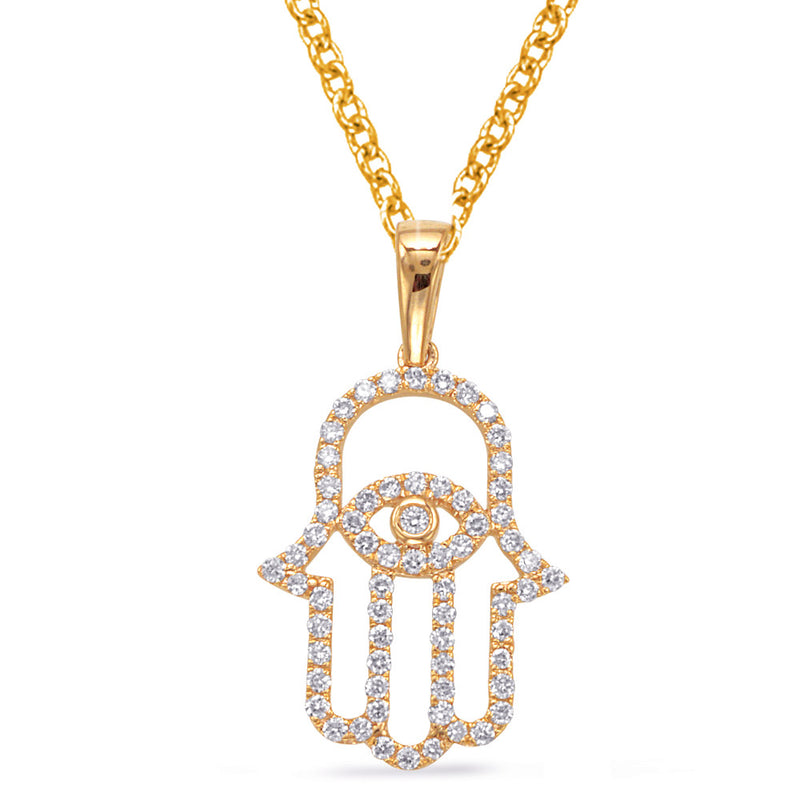 Yellow Gold Diamond Pendant - P3348YG